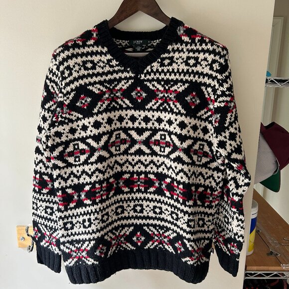 J. Crew Handknit Lambswool V-Neck Sweater - MINT! - Picture 1 of 4